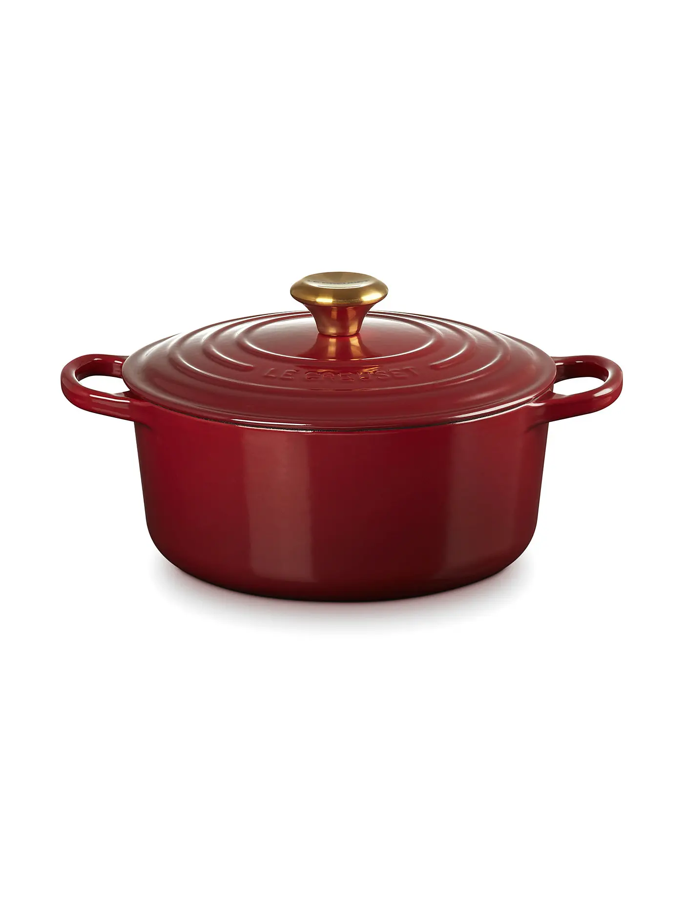 LE CREUSET | Bräter rund Signature 24cm/4,2l Meringue | dunkelrot